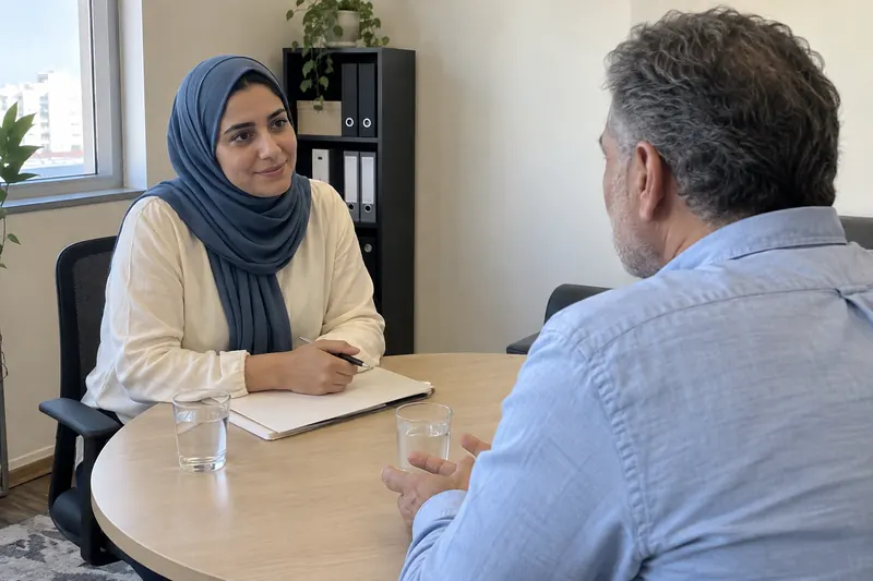Donor care specialist having a thoughtful conversation with a donor